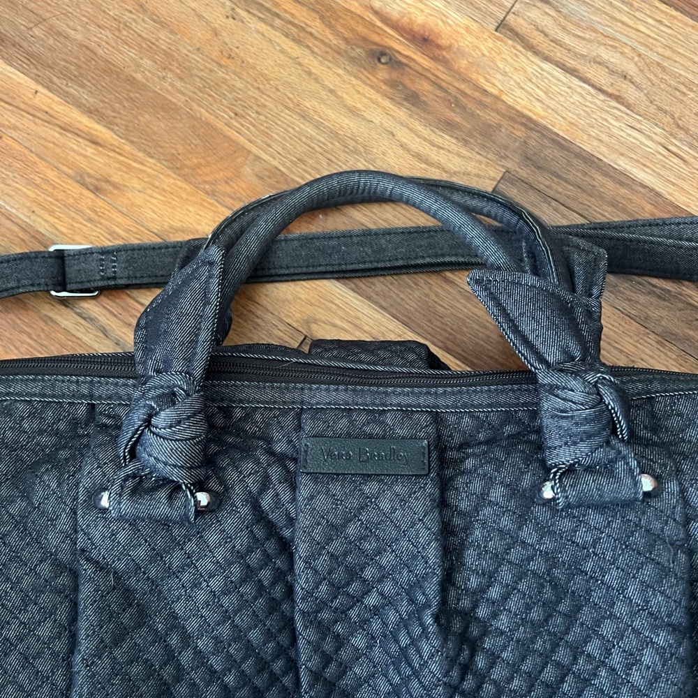 Vera Bradley Denim Blue Hadley Satchel with a Crossbody Strap - Picture 2 of 11